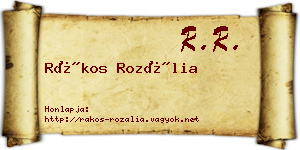 Rákos Rozália névjegykártya